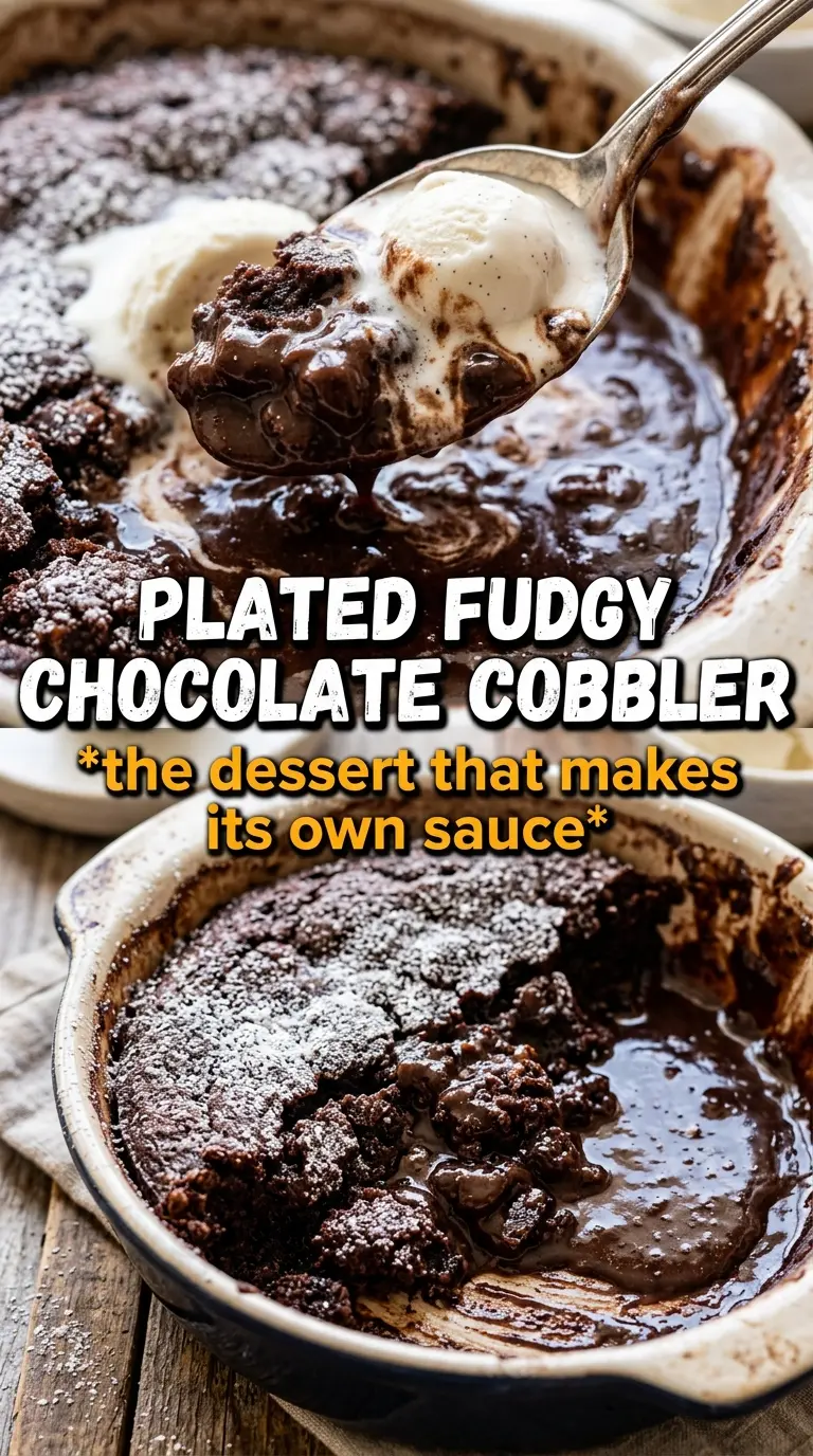 Chocolate Cobbler fudgy molten dessert