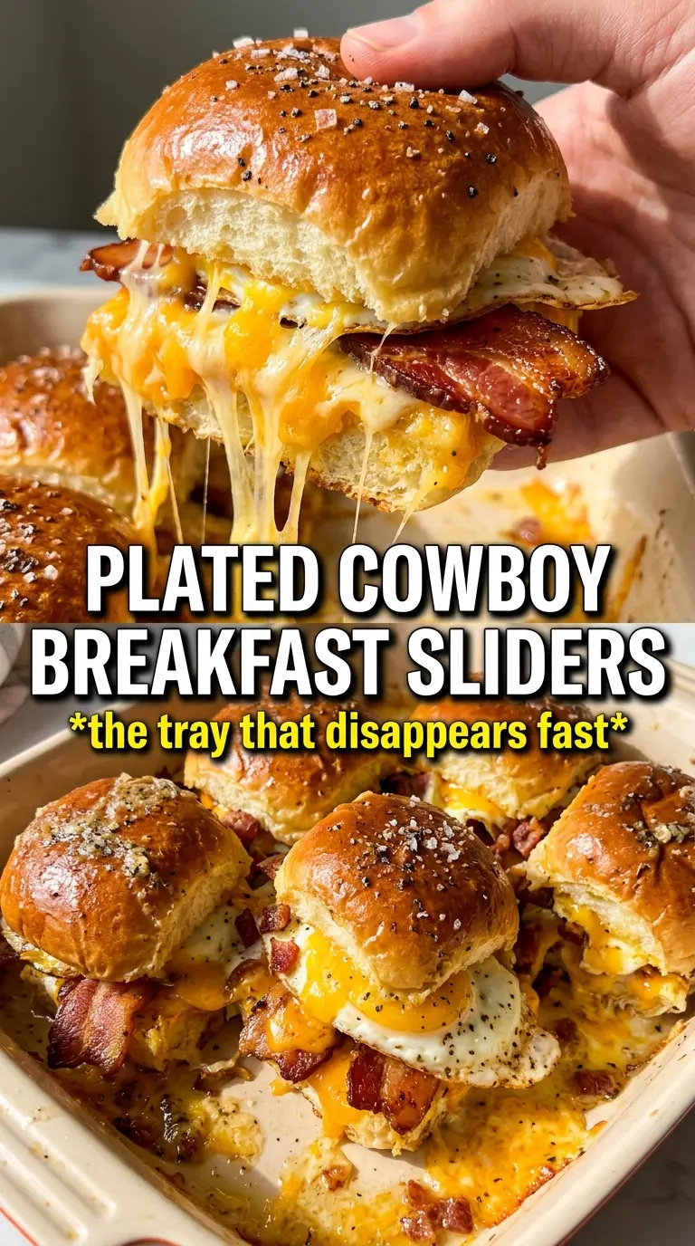 Cowboy Breakfast Sliders golden buttery stacked