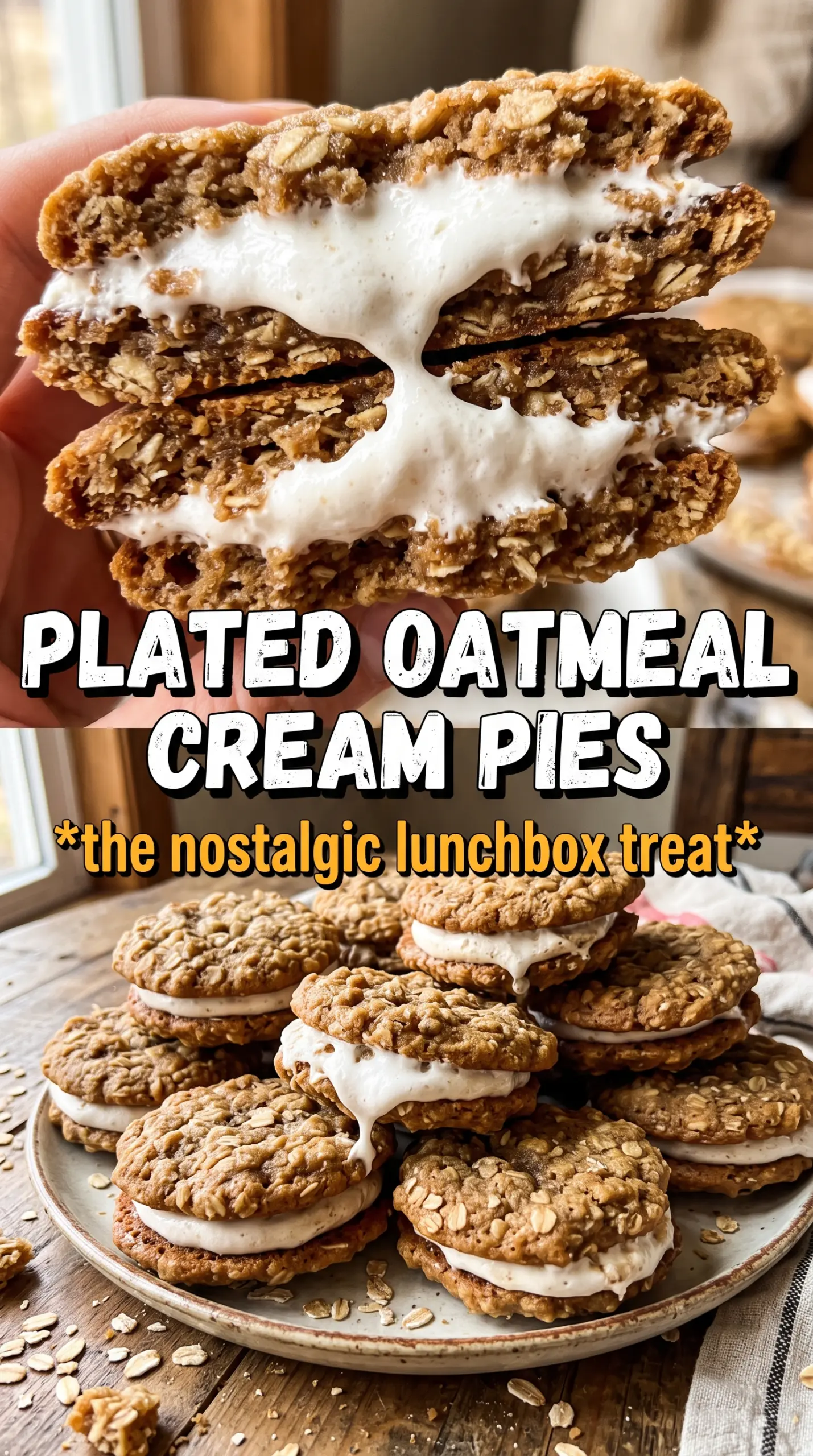 Oatmeal Cream Pies soft chewy marshmallow filling
