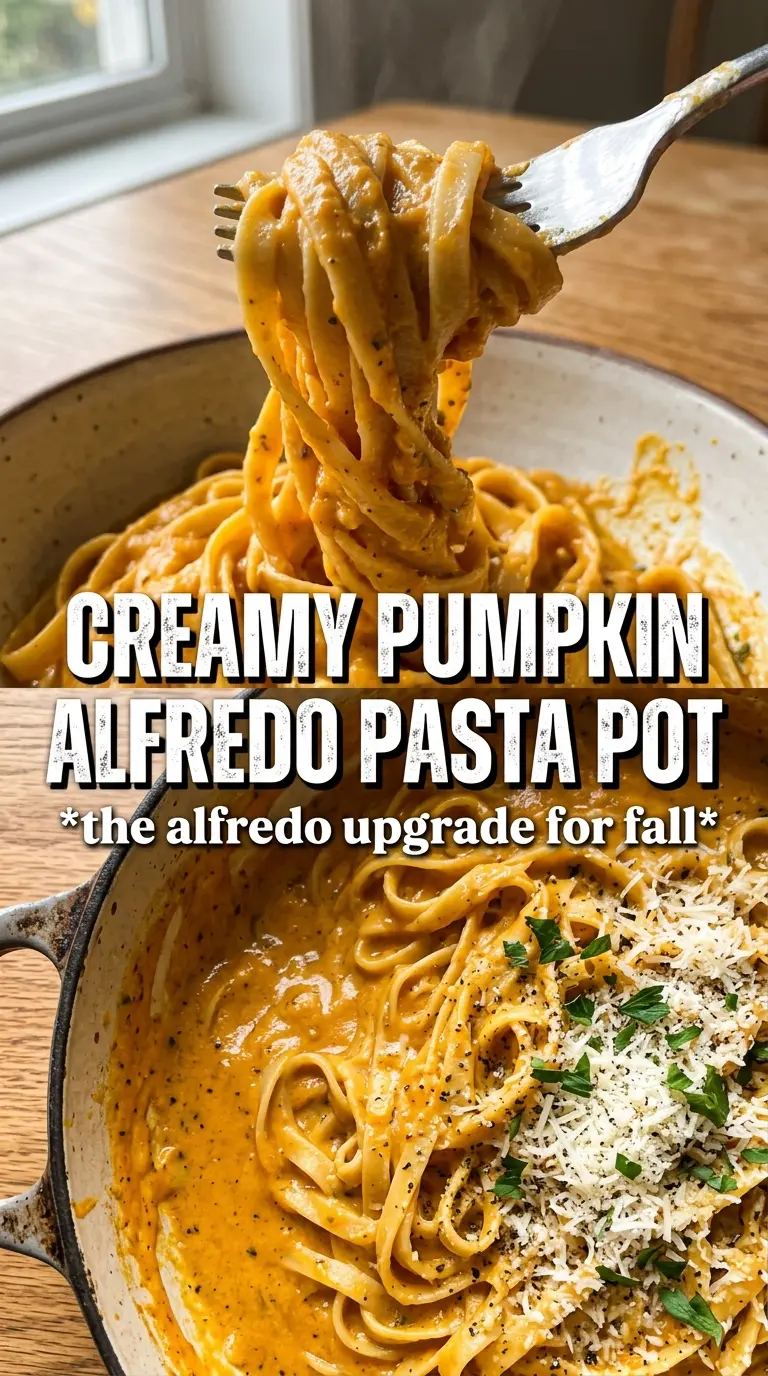 Pumpkin Alfredo creamy fettuccine parmesan