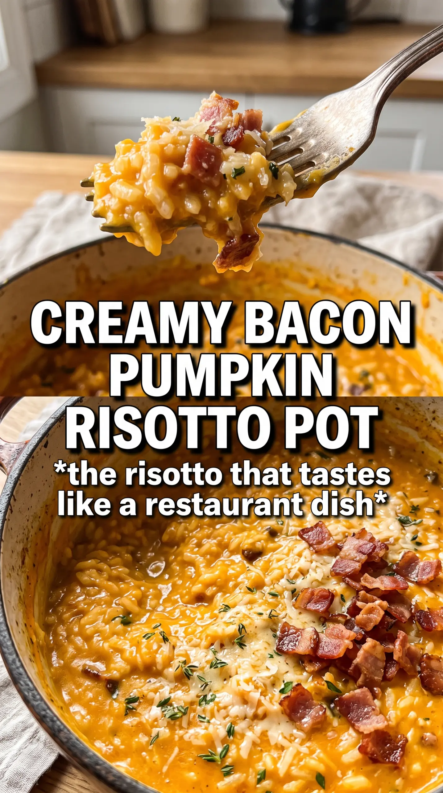 Pumpkin Risotto With Bacon And Parmesan creamy golden bacon sage