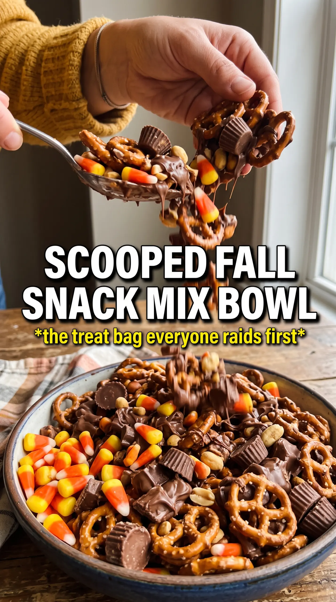 Scarecrow Crunch Snack Mix colorful crunchy autumn snack