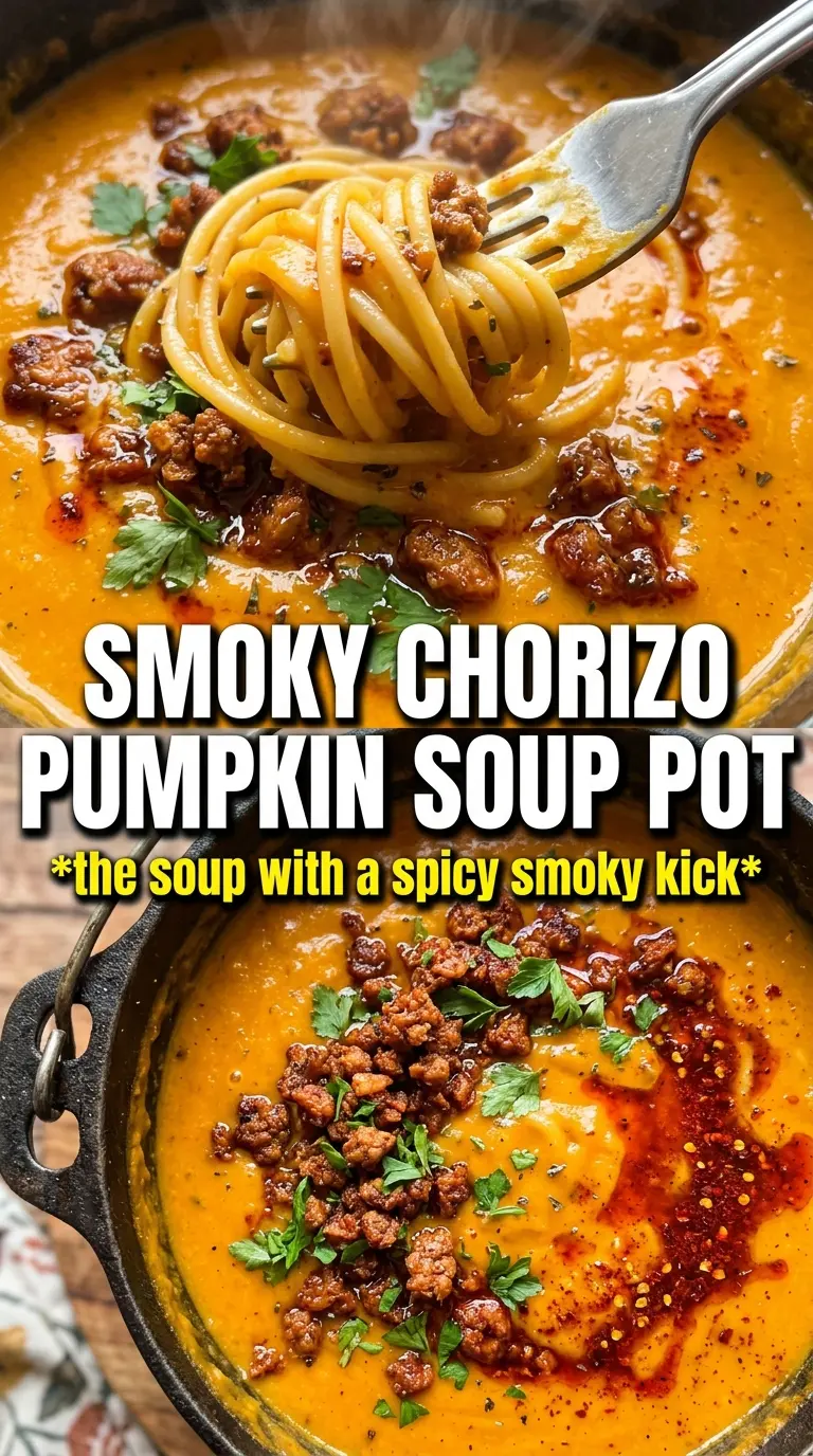 Spicy Chorizo Pumpkin Soup smoky creamy chorizo